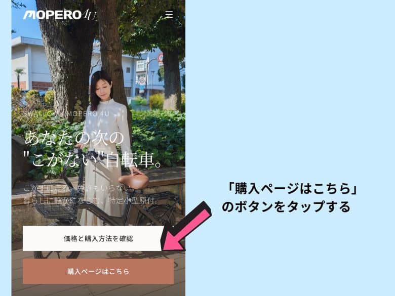 「購入ページはこちら」のボタンを押す。