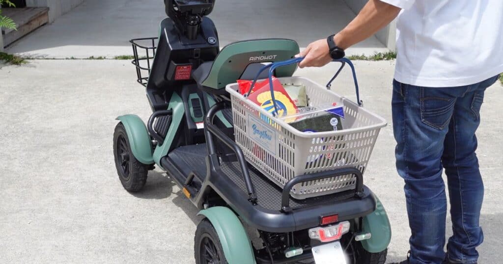 リアキャリアに荷物が載せられる